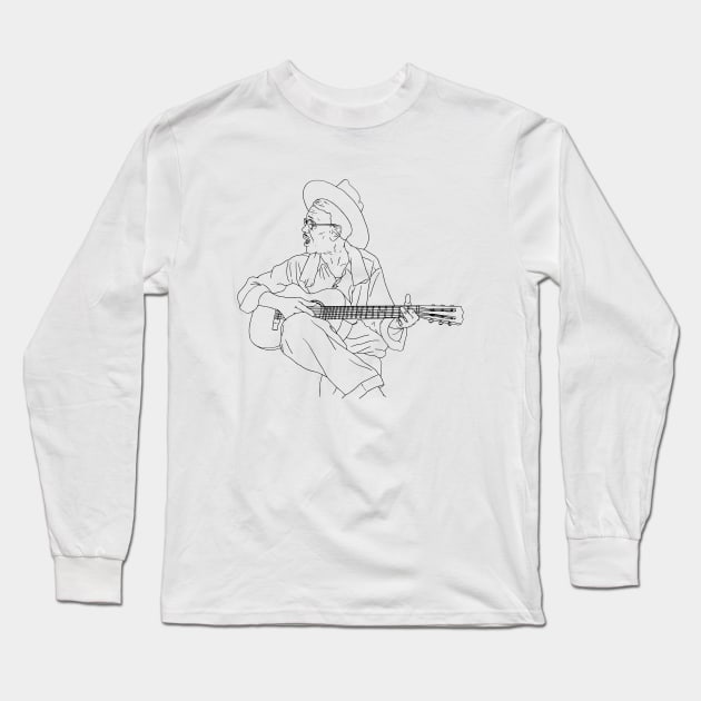 Lightnin Hopkins Long Sleeve T-Shirt by TheCosmicTradingPost